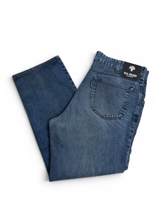 (38W) Vintage Y2K Pal Zileri Washed Black Baggy Jeans