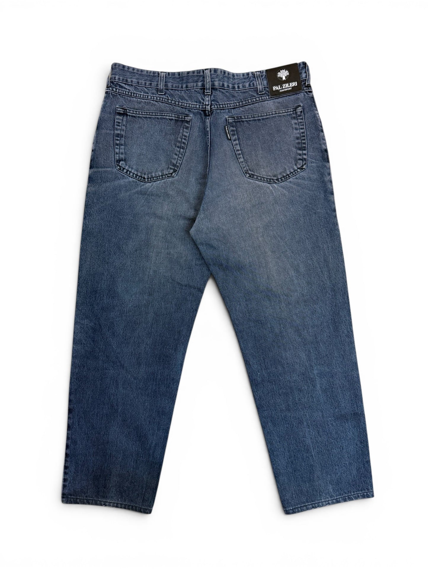 (38W) Vintage Y2K Pal Zileri Washed Black Baggy Jeans