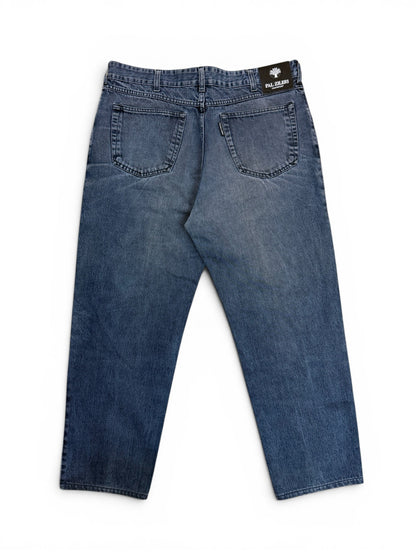 (38W) Vintage Y2K Pal Zileri Washed Black Baggy Jeans