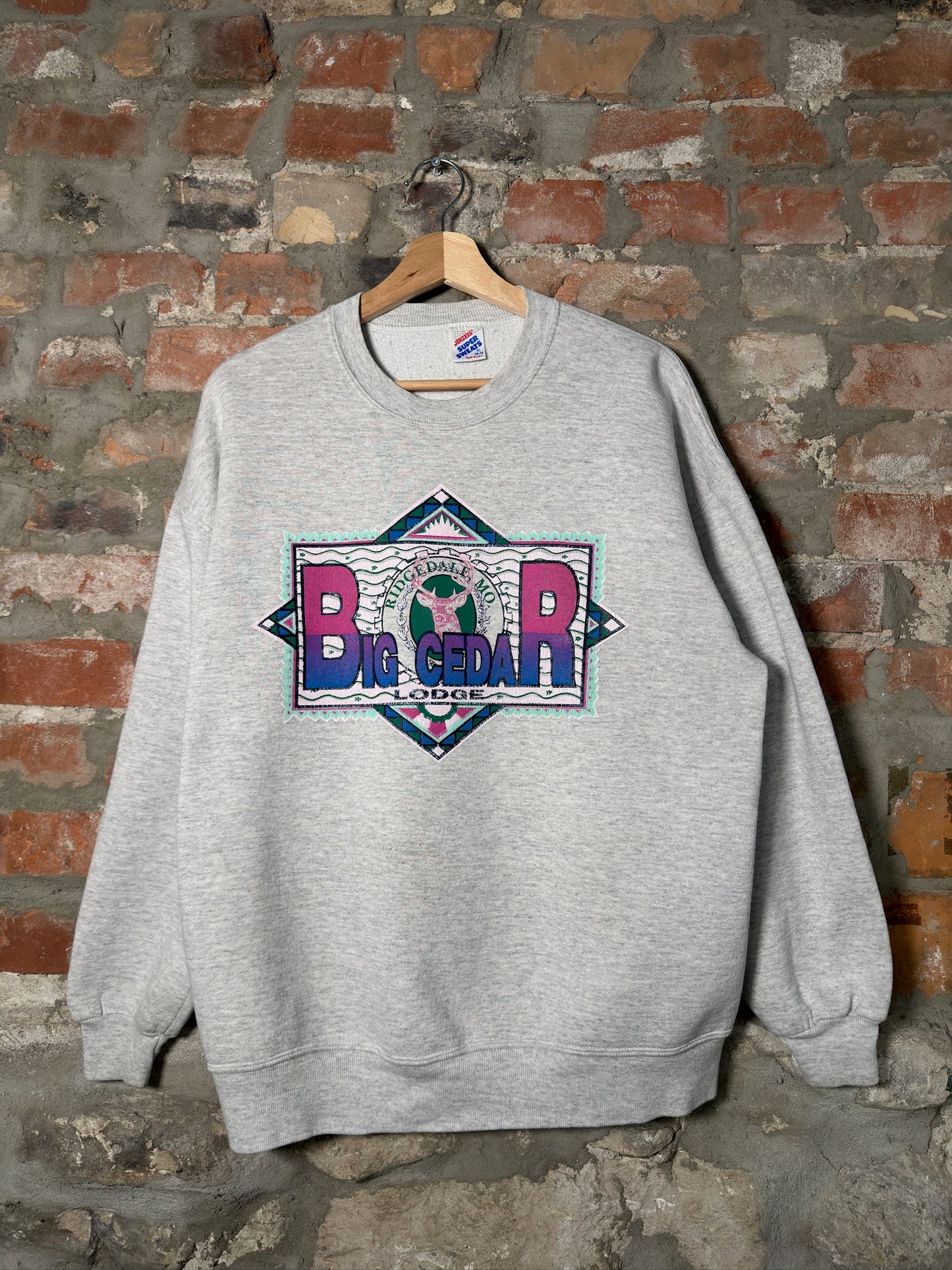 Vtg Big Cedar Lodge Grey Crewneck Sz XL