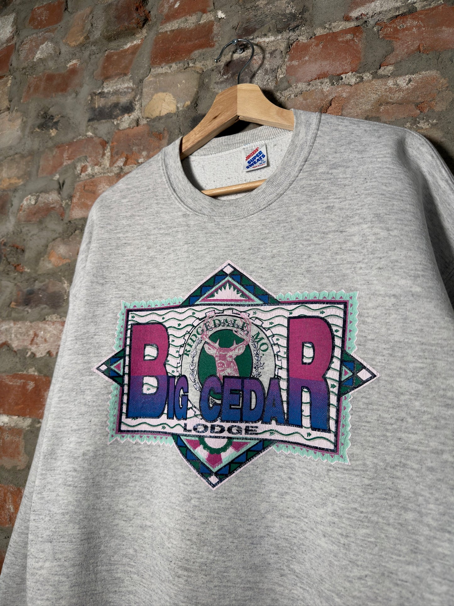 Vtg Big Cedar Lodge Grey Crewneck Sz XL