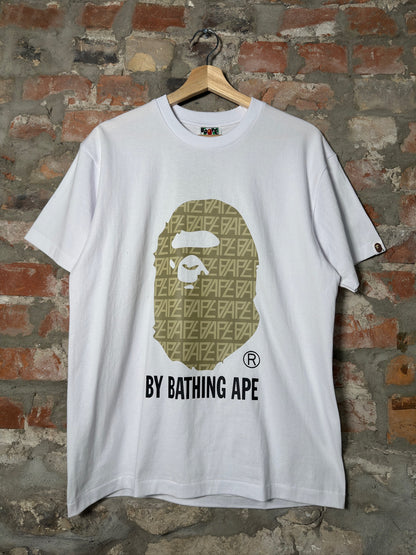 Bape Logo Monogram Tee White Sz M