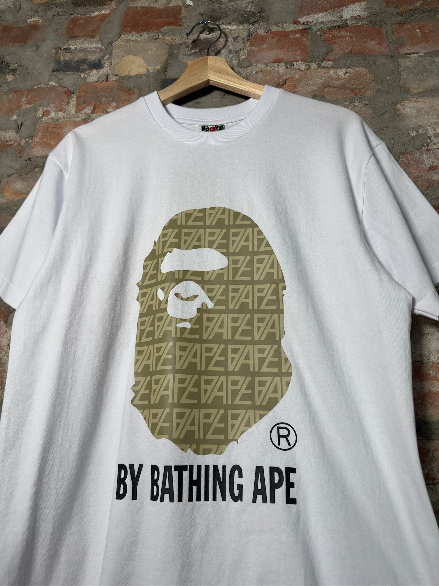 Bape Logo Monogram Tee White Sz M