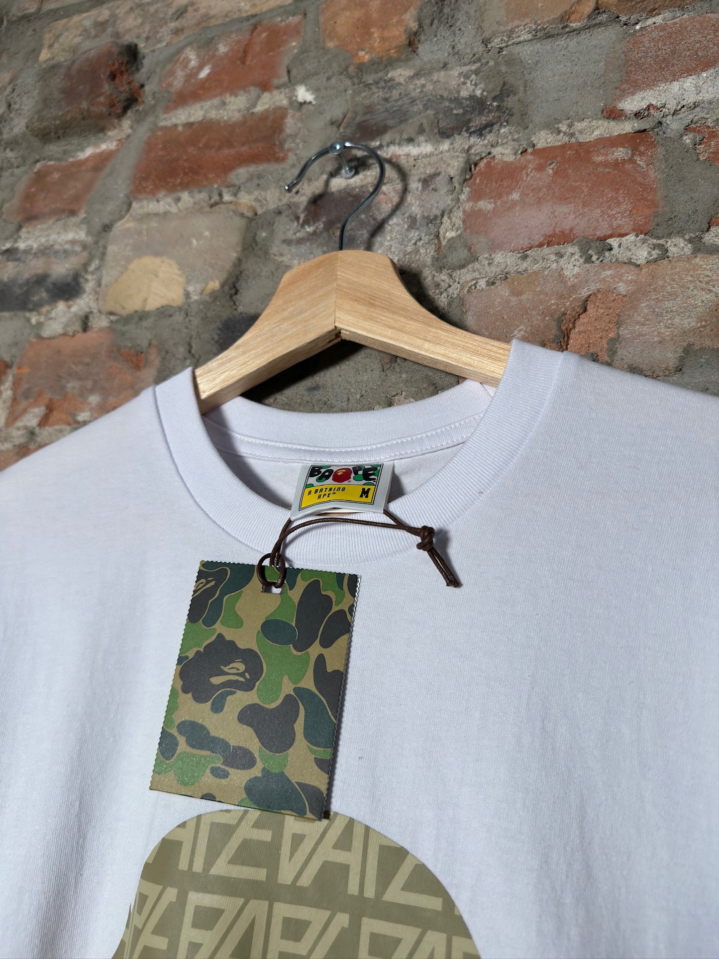 Bape Logo Monogram Tee White Sz M