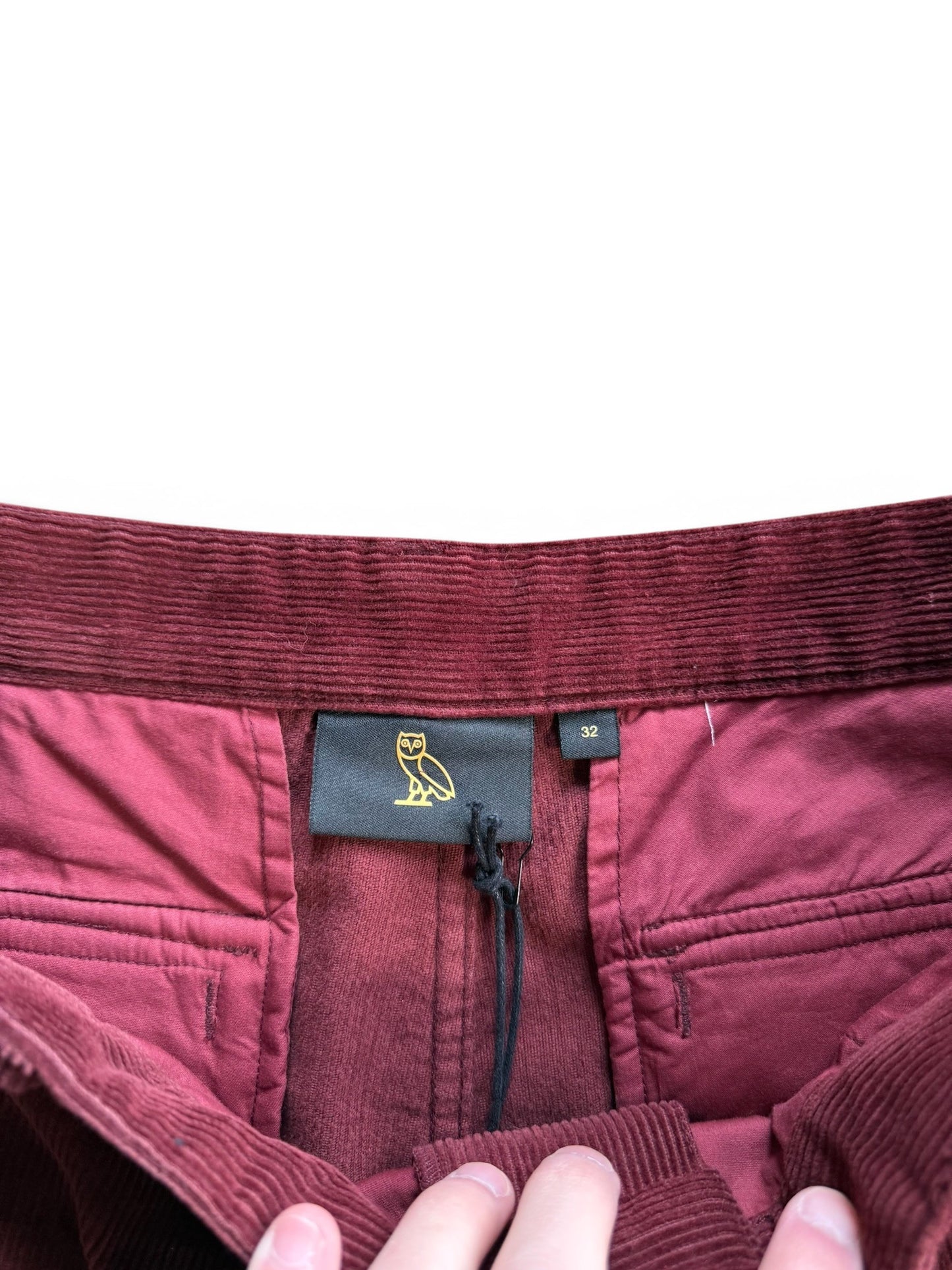 (32W) OVO Burgundy Corduroy Cargo Pants
