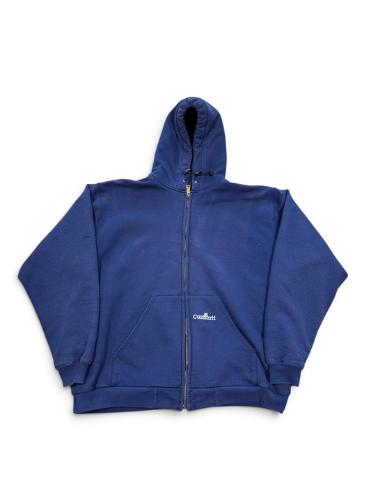 (XXL) Vintage 90s Carhartt Double Lined Navy Zip-Up Hoodie