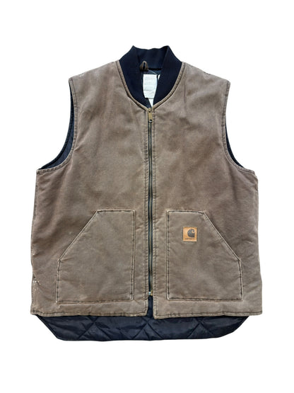 90s Carhartt Brown Workwear Vest Sz XL Tall