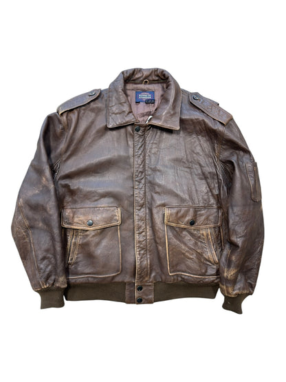 90s Kenneth Gordon Leather Jacket Sz L