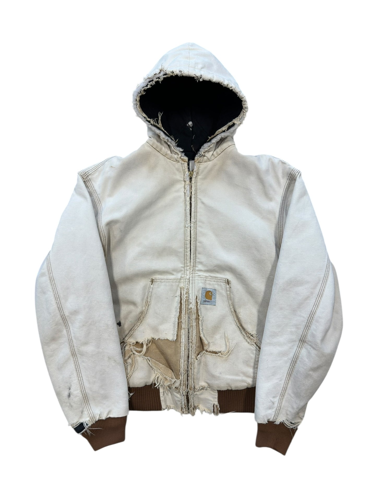 90s Carhartt Thrashed Hooded Jacket Sz L