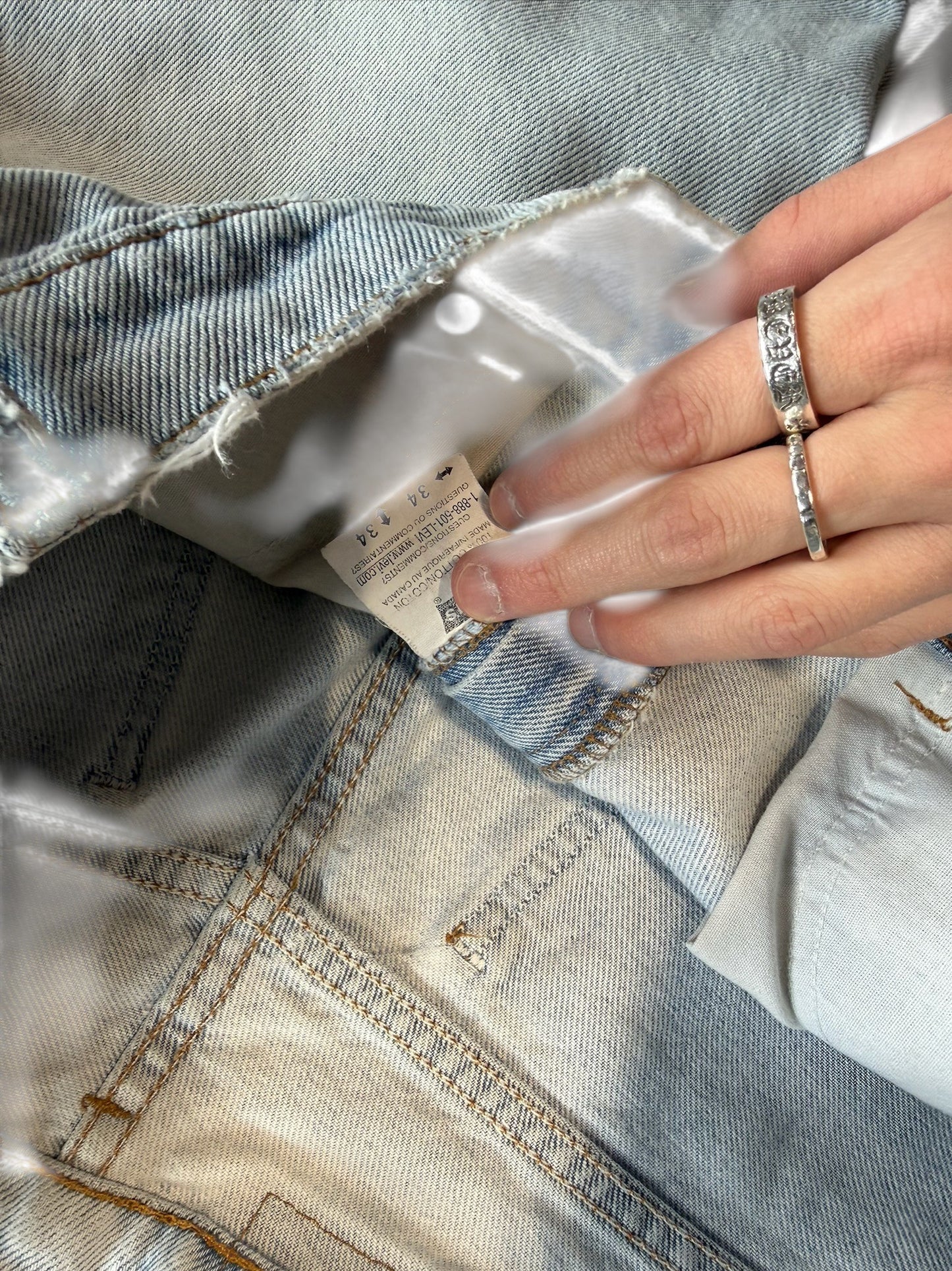 (34W) Vintage Levi Orange Tab Light Wash Jeans