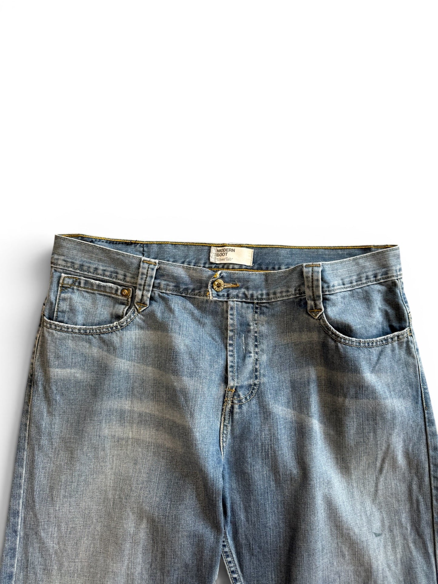(38W) Vintage Y2K Silver Tab Light Wash Jeans