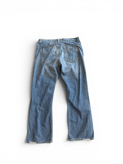 (38W) Vintage Y2K Silver Tab Light Wash Jeans