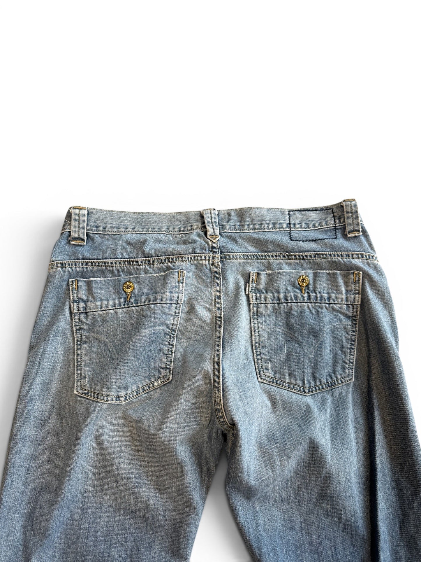 (38W) Vintage Y2K Silver Tab Light Wash Jeans