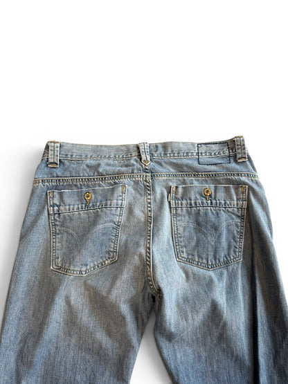 (38W) Vintage Y2K Silver Tab Light Wash Jeans