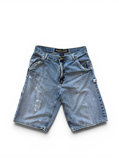(34W) Y2k Nautica Jeans Faded Denim Carpenter Shorts