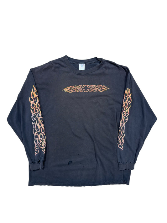Y2K Flames Bike Faded Longsleeve Sz XXL