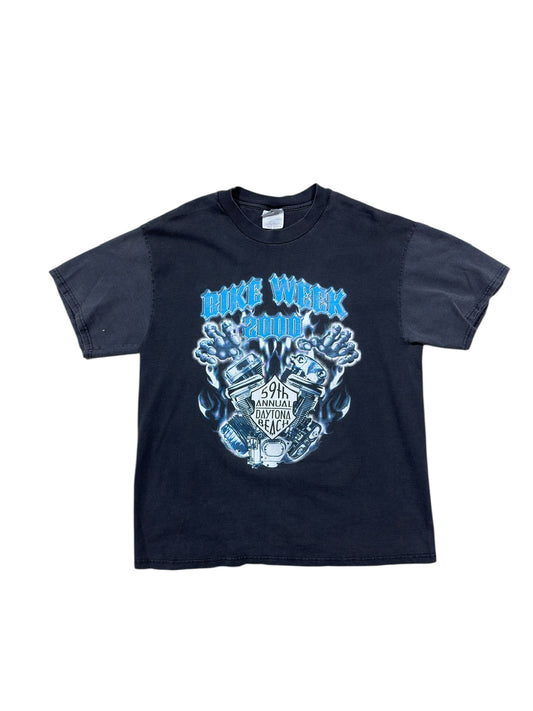 2000 Bike Week Faded Black Tee Sz L