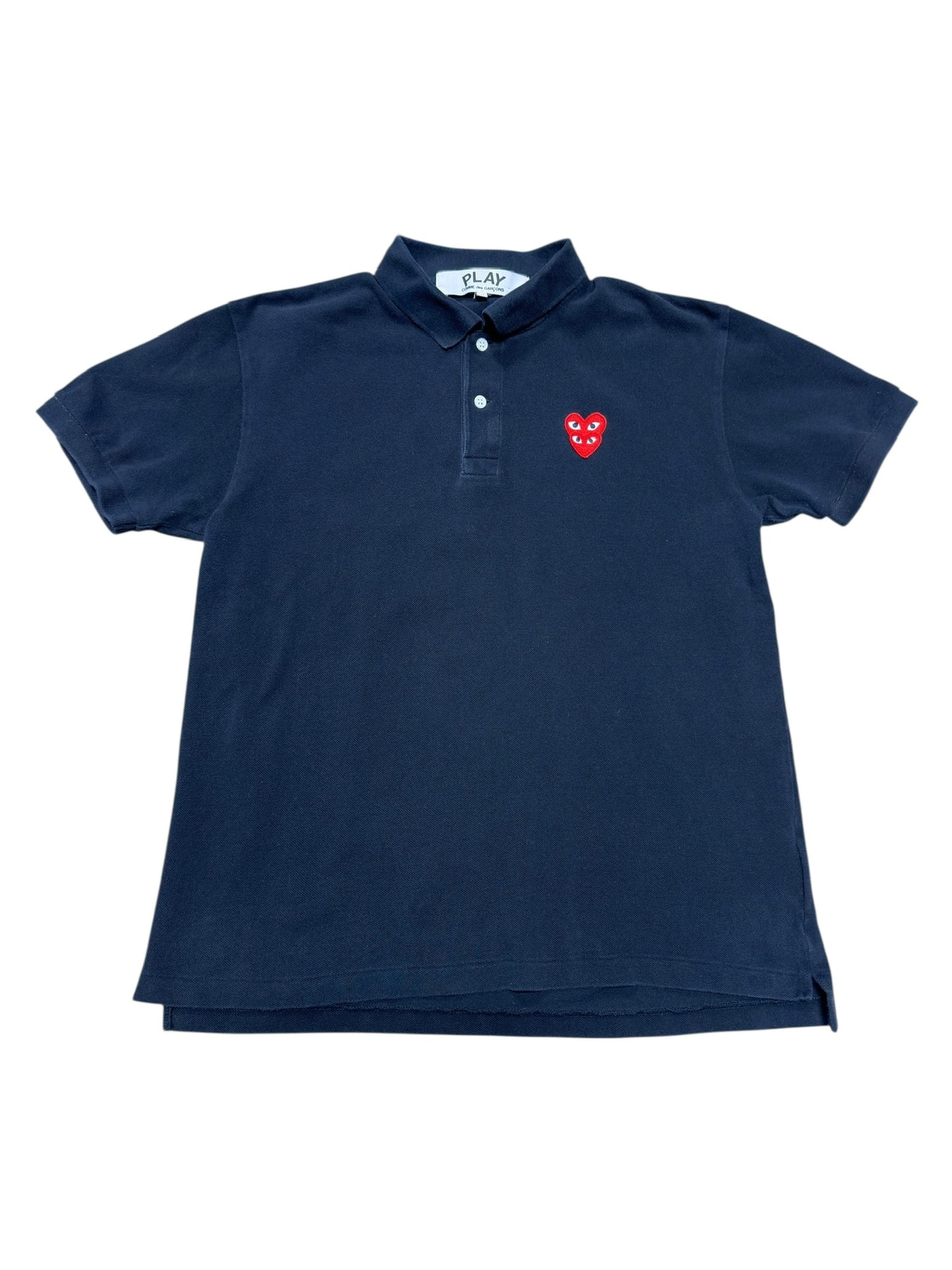 CDG Double Heart Polo Shirt Sz XL