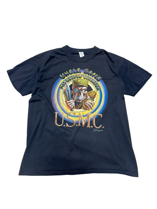 1991 USMC Skeleton Tee Sz XL