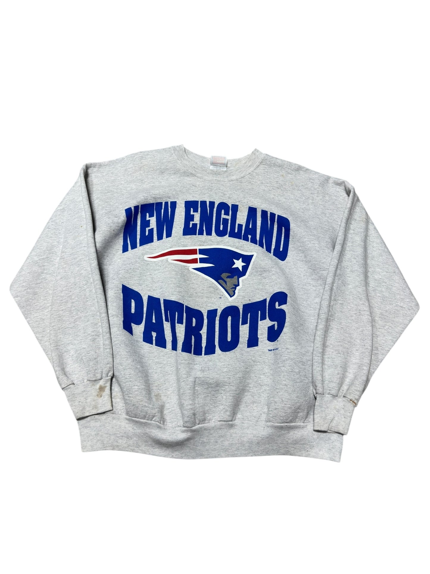 1997 New England Patriots Crewnck Grey Sz XL