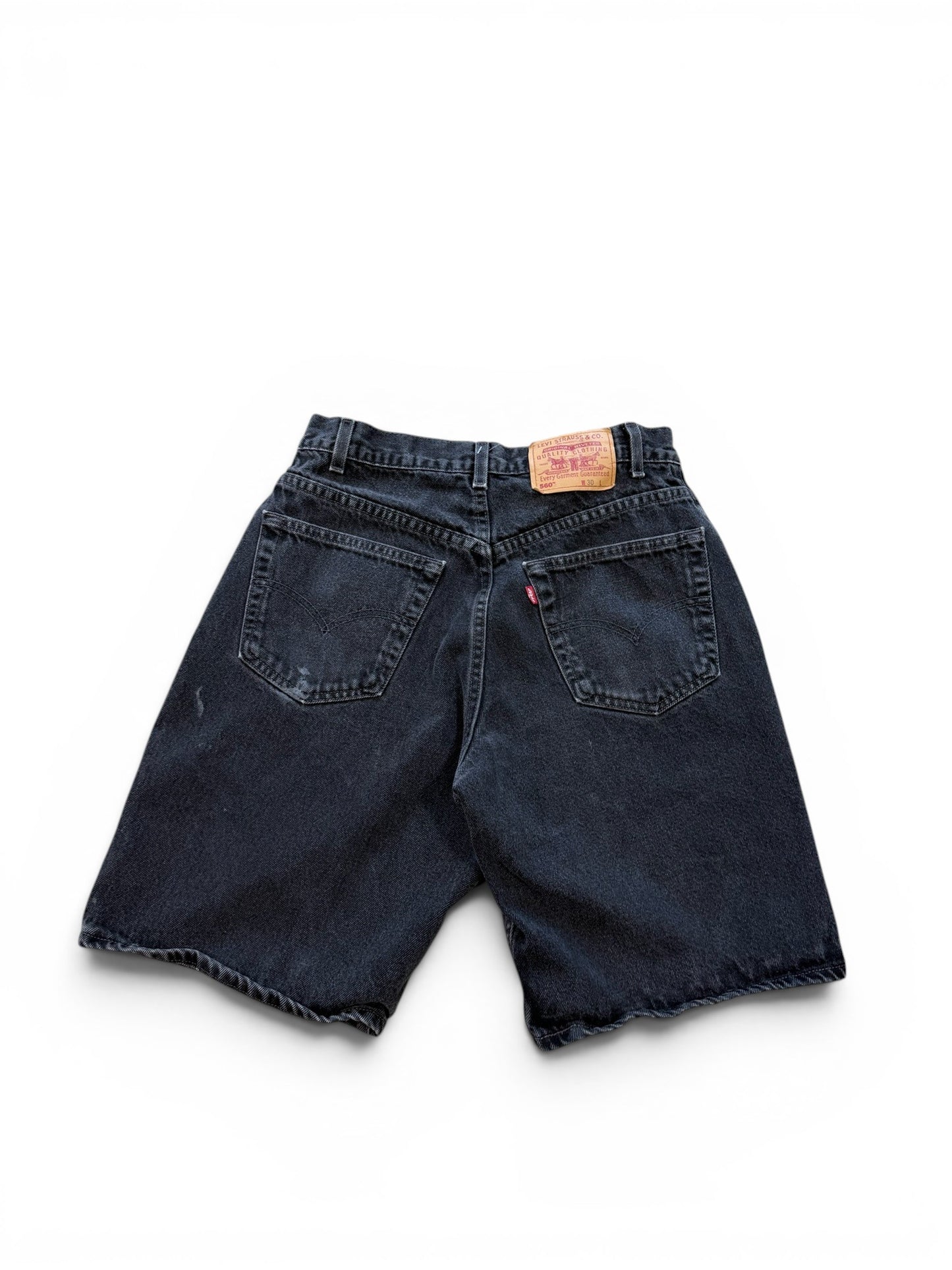 (30W) Vintage Levi 560 Black Jean Shorts
