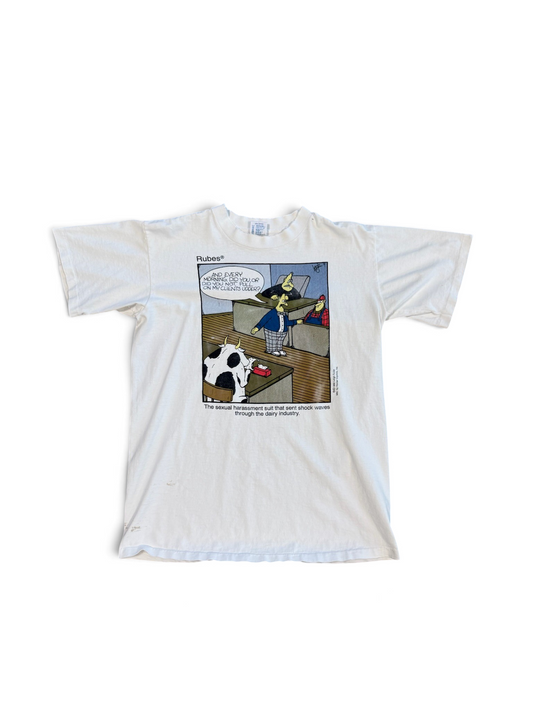 (L) Vintage 1992 Cow In Court Parody Tee