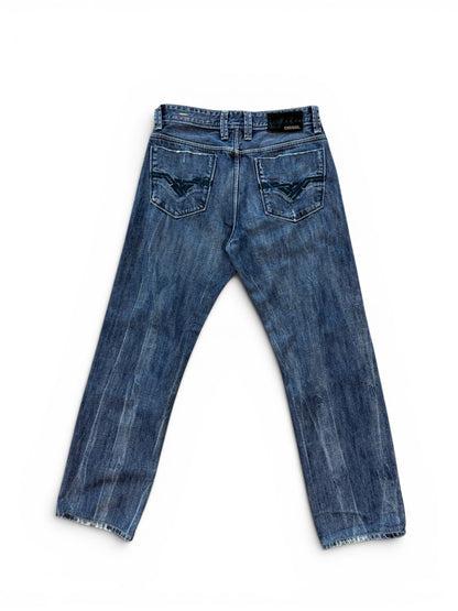 (31 Waist) Y2K Diesel Embroidered Dark Wash Jeans