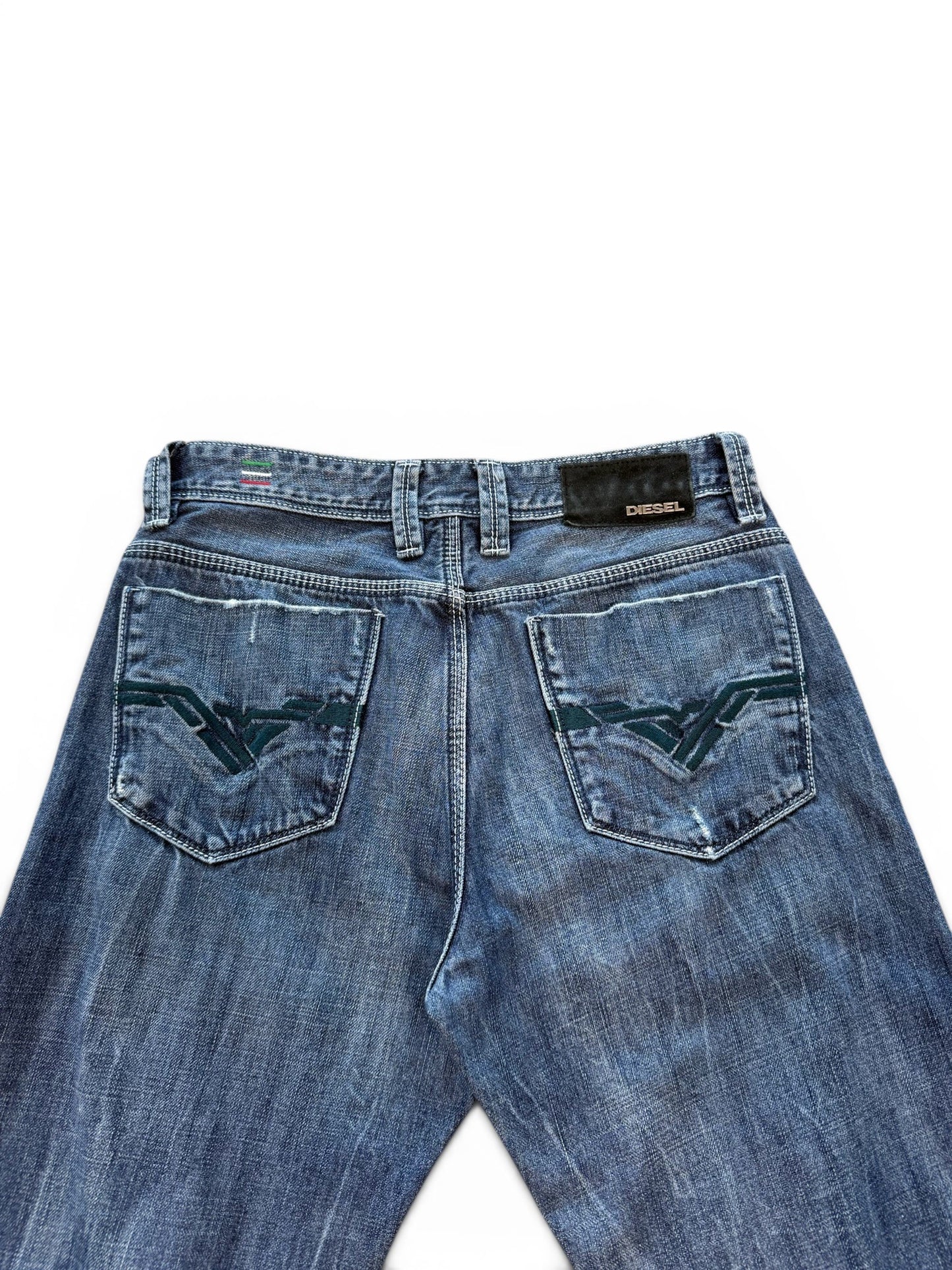 (31 Waist) Y2K Diesel Embroidered Dark Wash Jeans