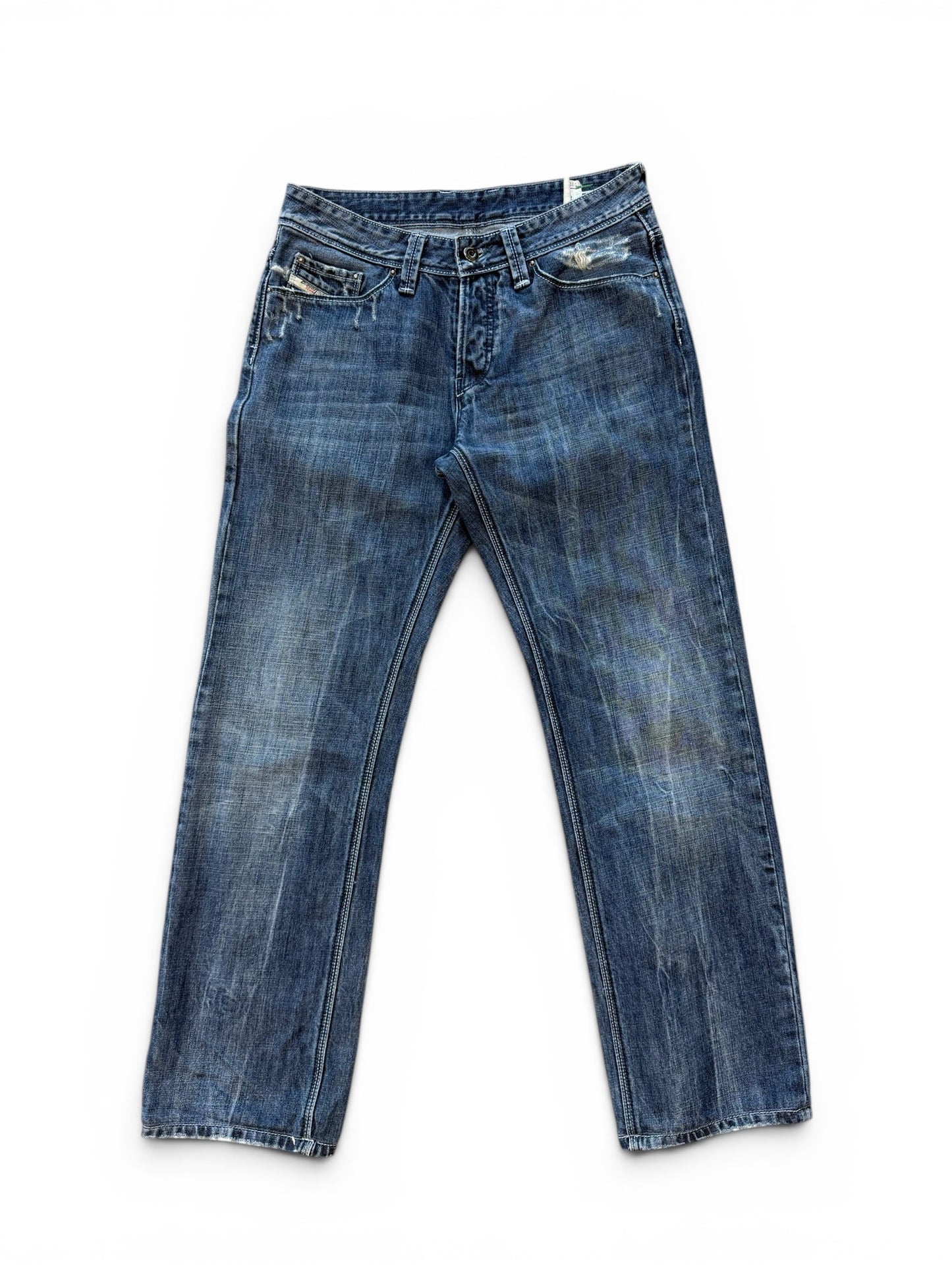 (31 Waist) Y2K Diesel Embroidered Dark Wash Jeans
