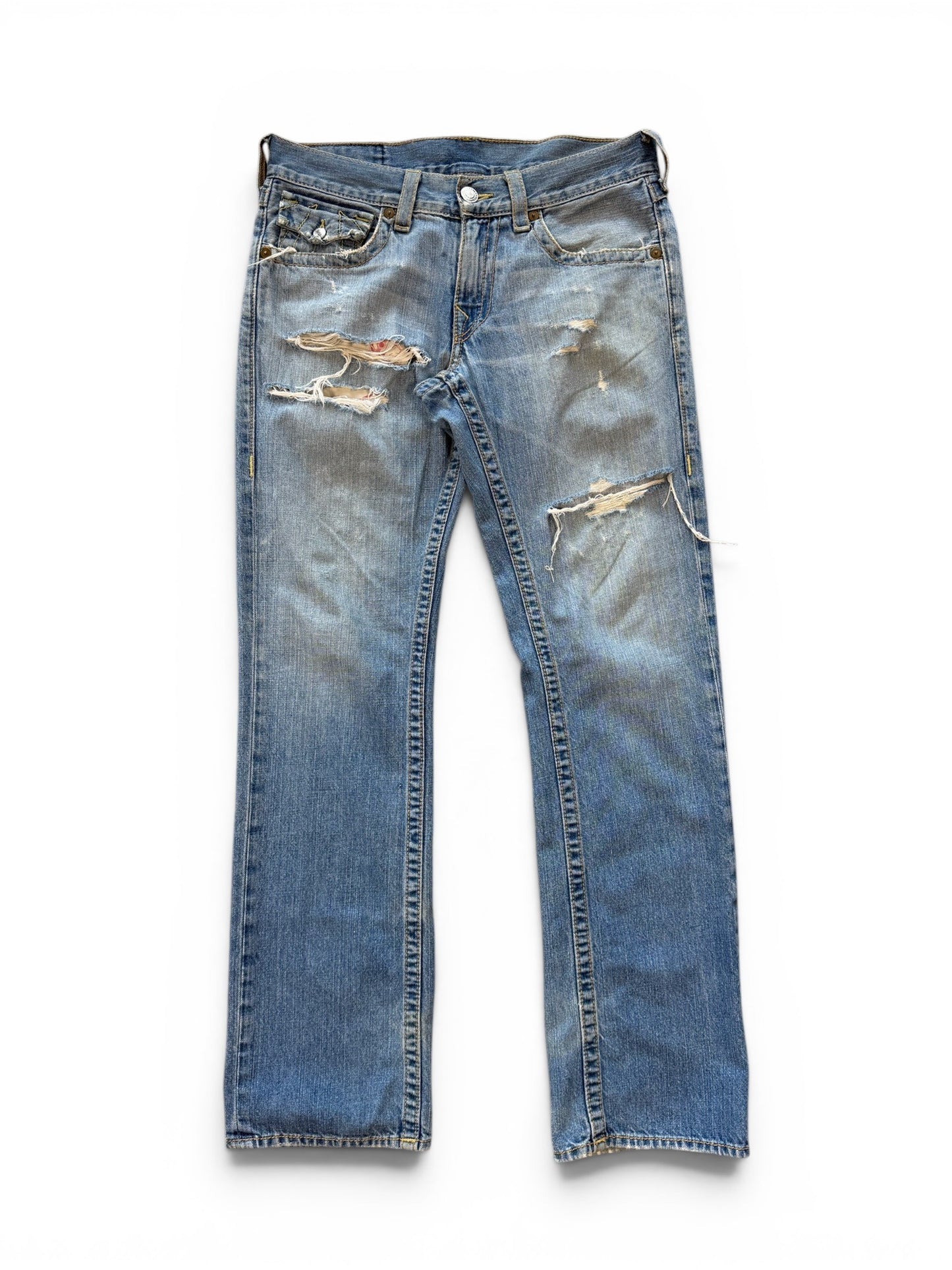 (32 Waist) Y2k True Religion Distressed Jeans