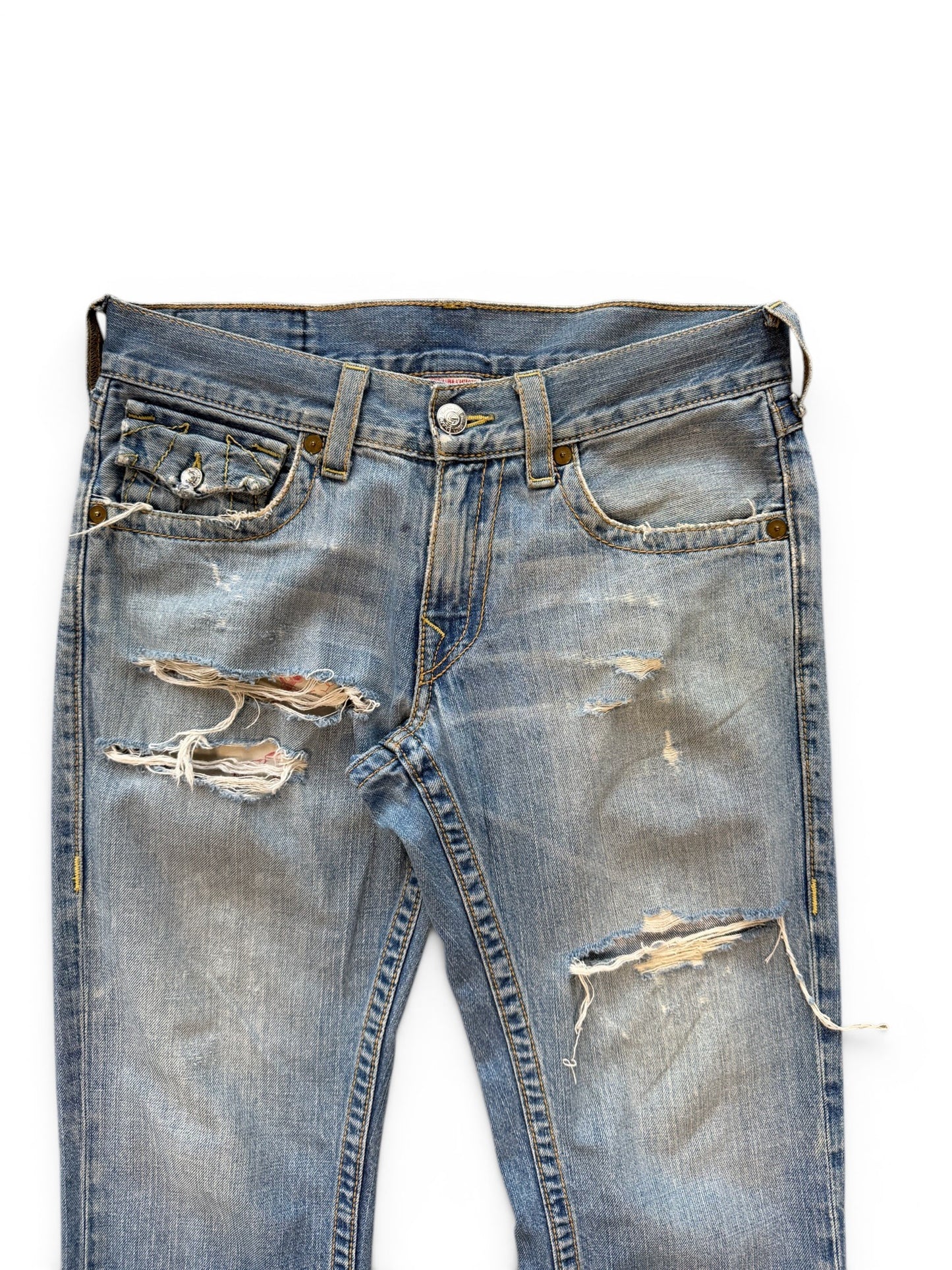 (32 Waist) Y2k True Religion Distressed Jeans