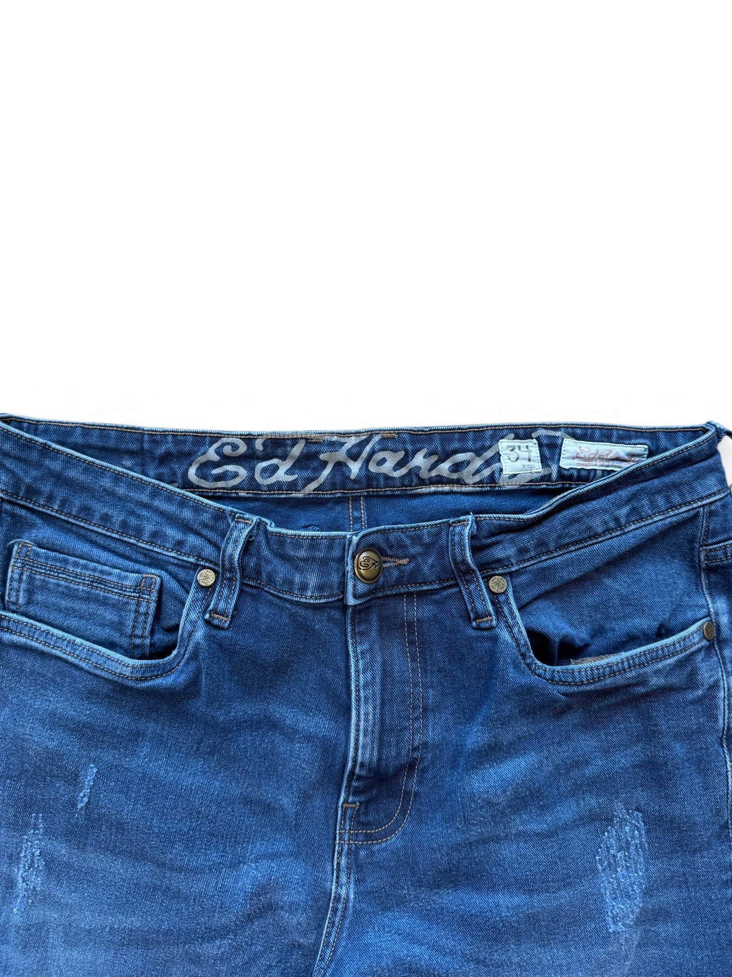 (34W) Y2K Ed Hardy Dark Wash Jeans