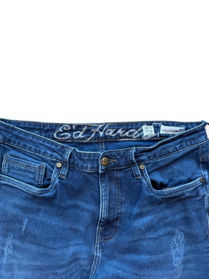 (34W) Y2K Ed Hardy Dark Wash Jeans