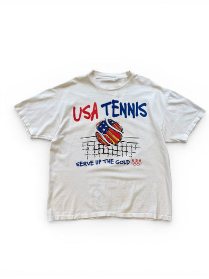 (L) Vintage USA Tennis White T-Shirt