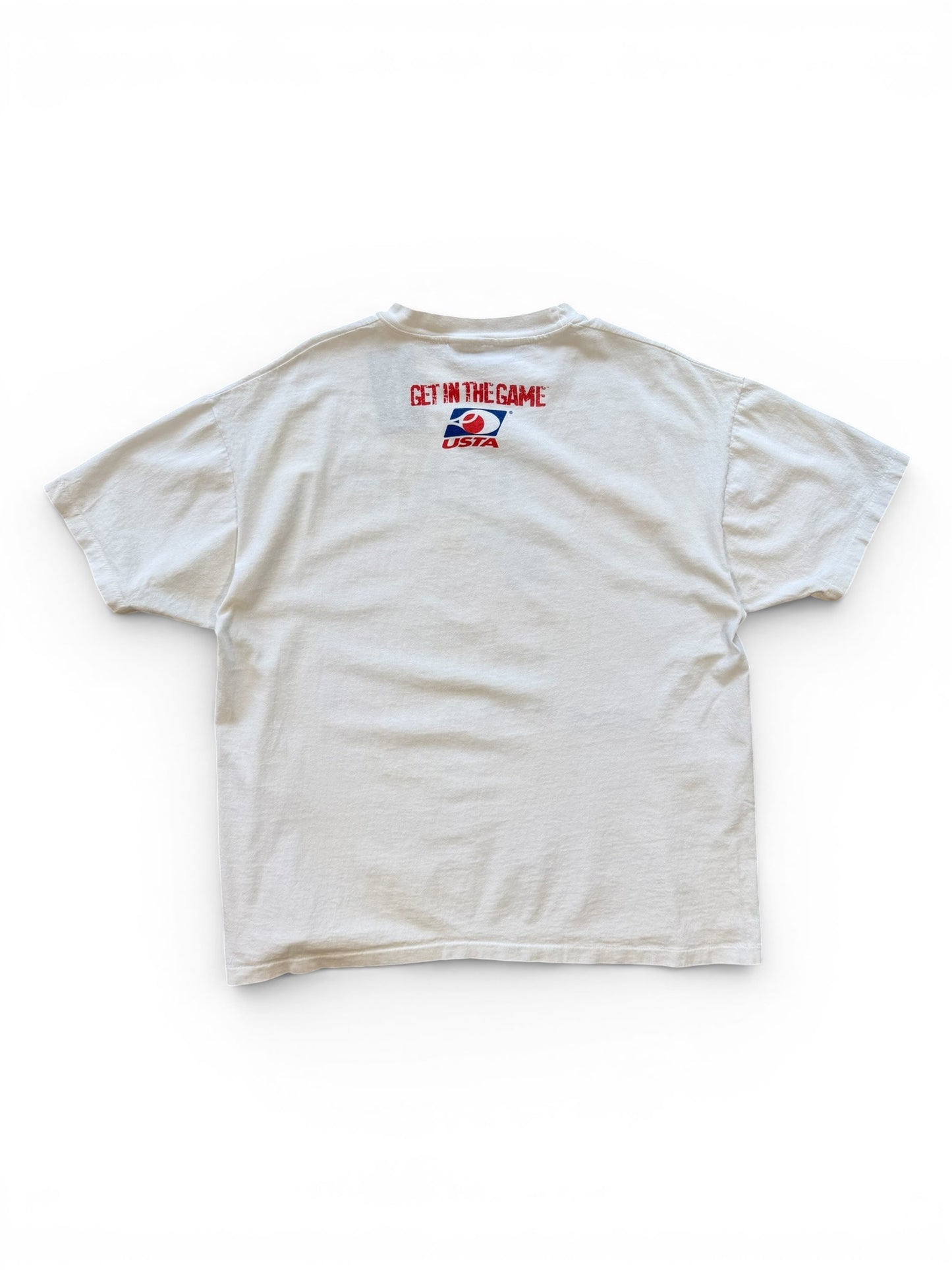 (L) Vintage USA Tennis White T-Shirt