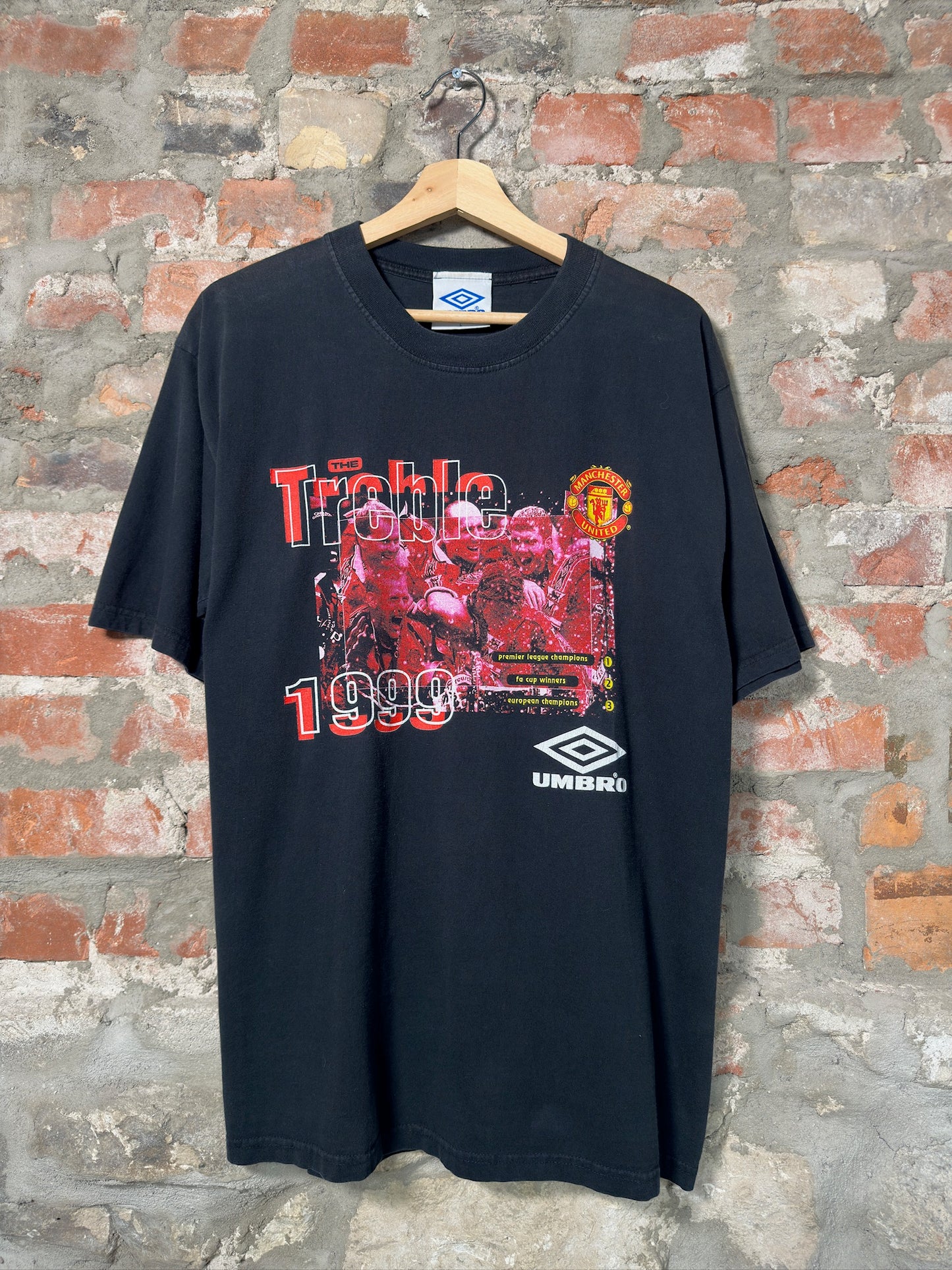 99" Manchester United The Treble t-Shirt Sz L