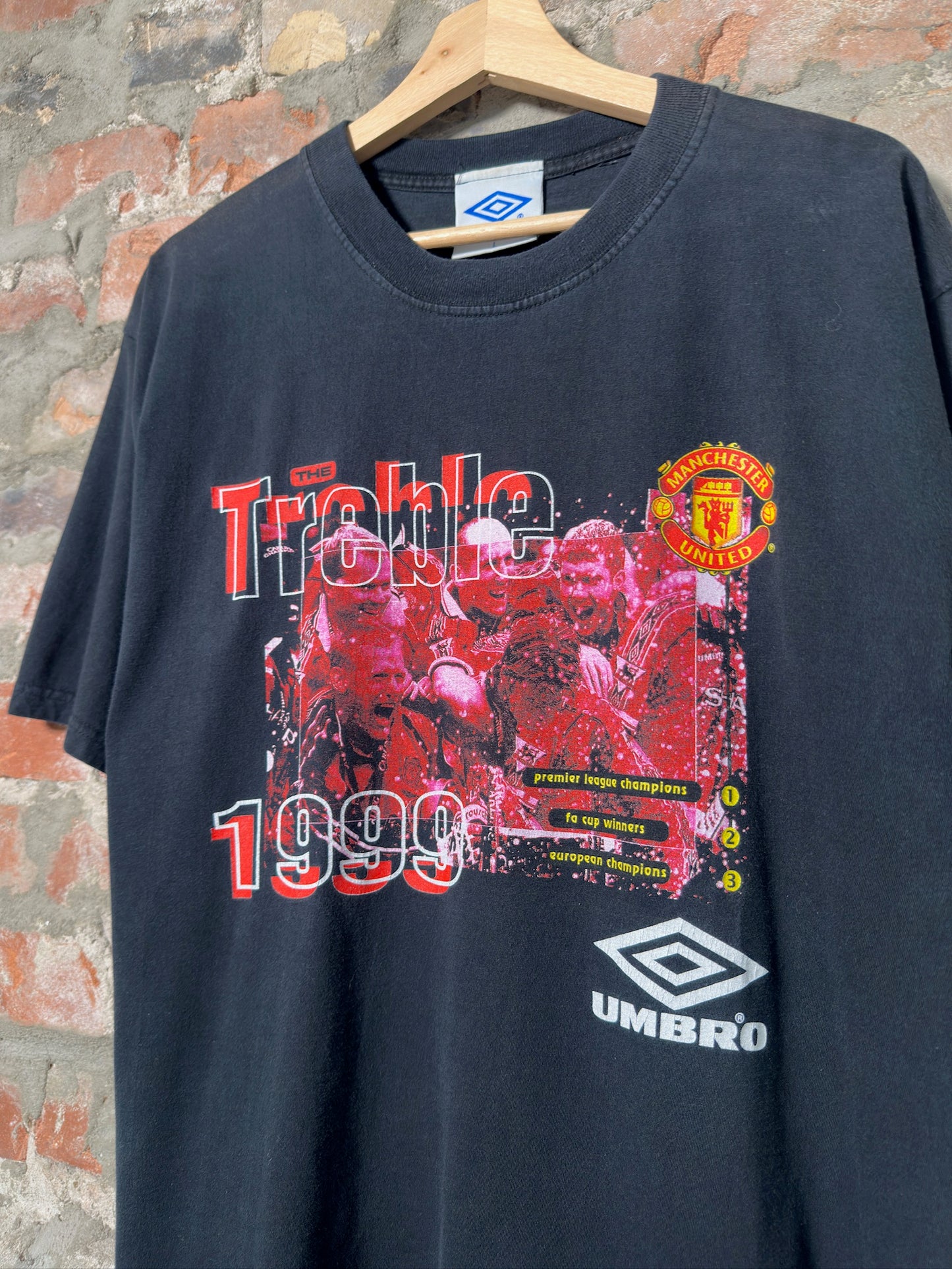 99" Manchester United The Treble t-Shirt Sz L