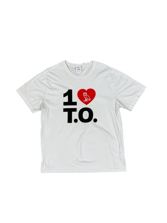 OVO I Heart TO White Tee Sz L