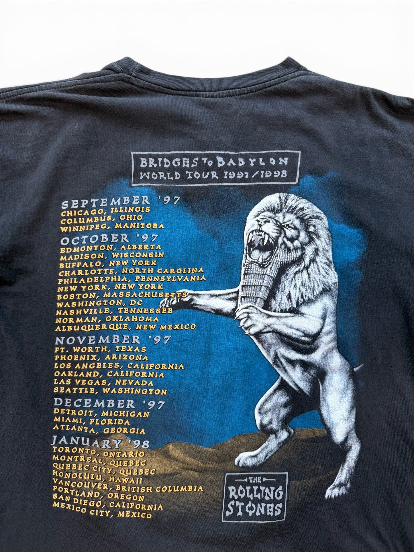 (L) Vintage 1998 Rolling Stones Bridges To Babylon T-Shirt