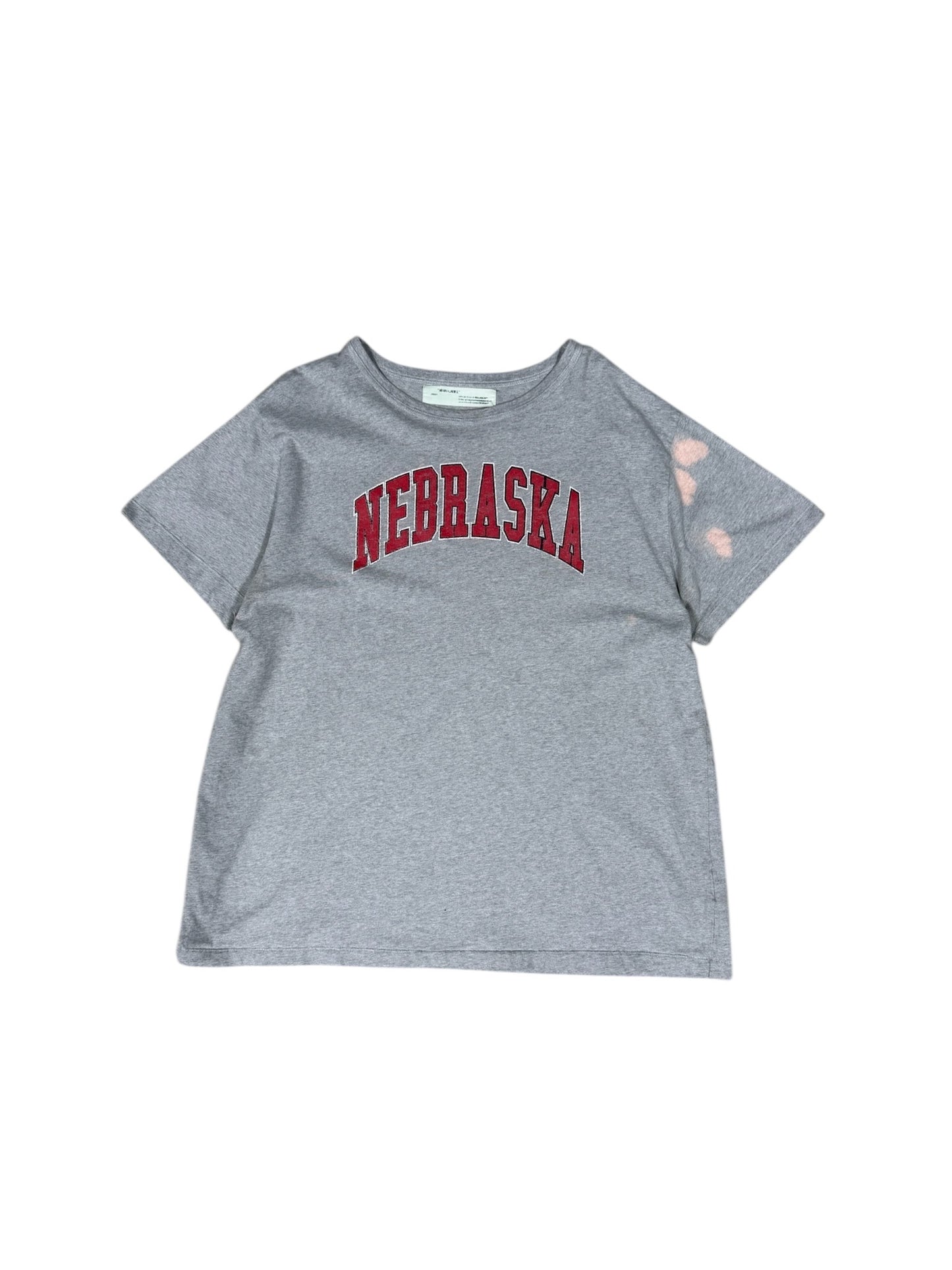 Off White Nebraska Grey Tee Sz XL