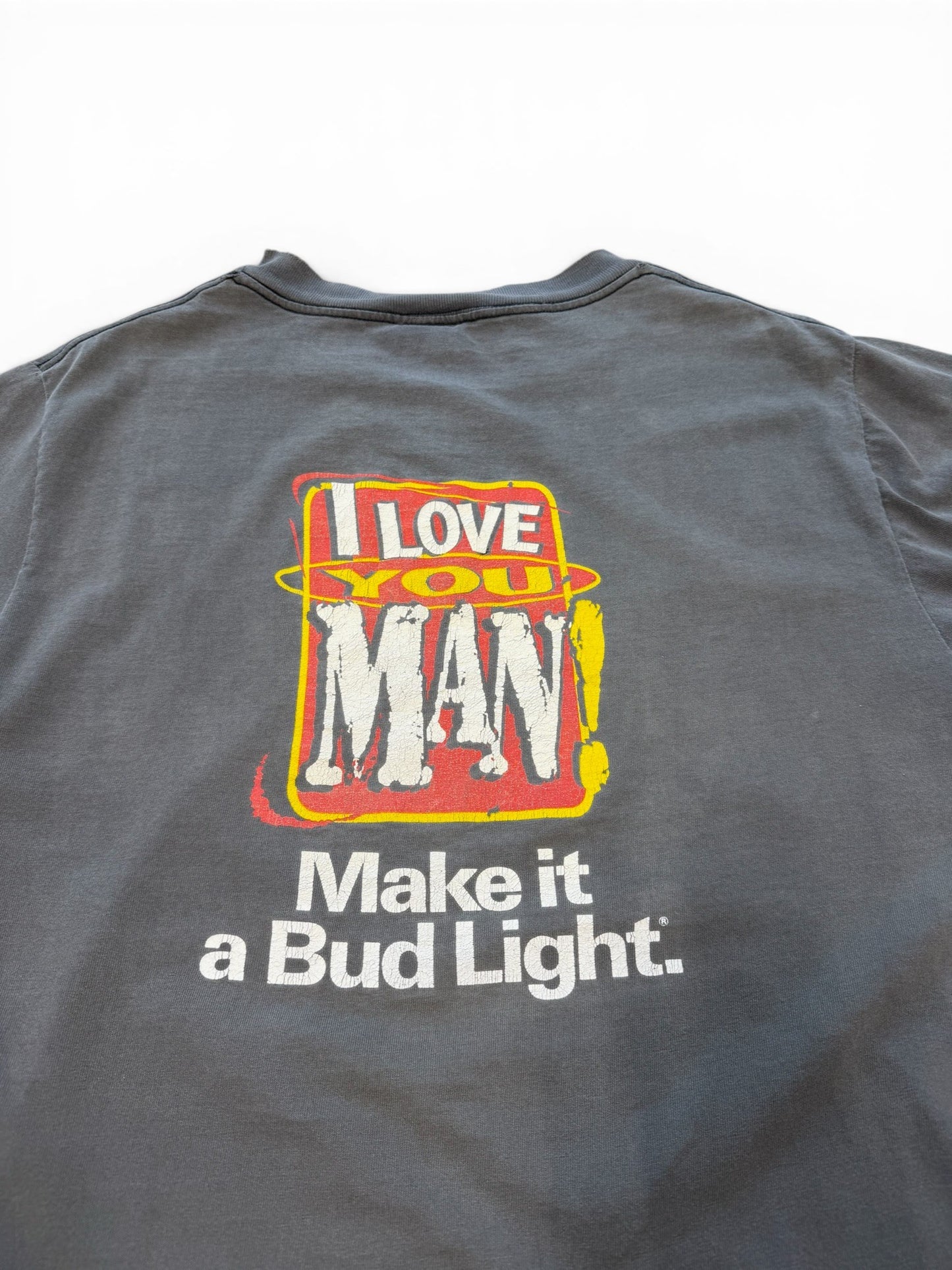 (XL) Vintage 1996 Bud Light I Love You Man Faded T-Shirt