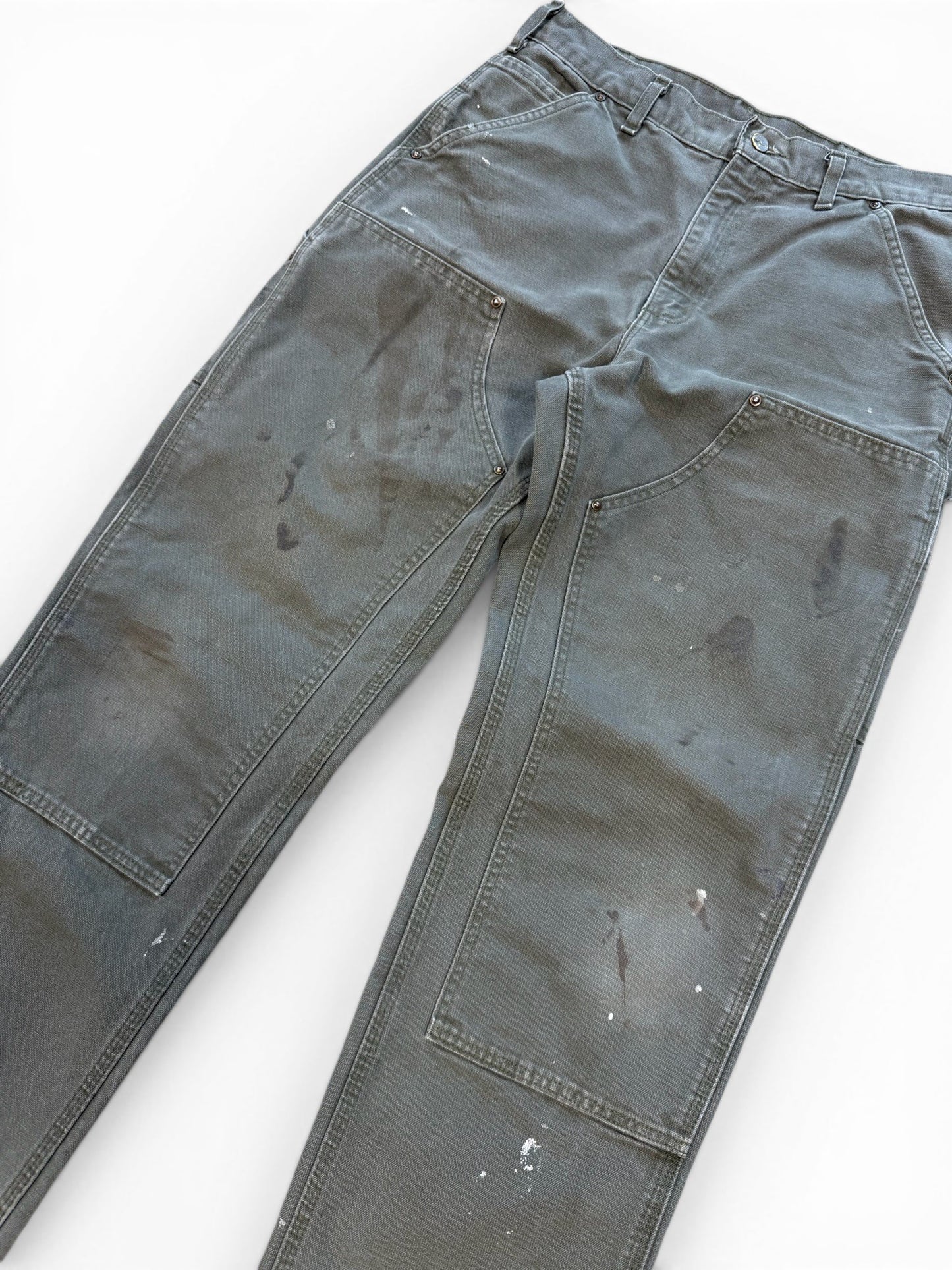 (32W) Vintage Carhartt Moss Green Double Knees