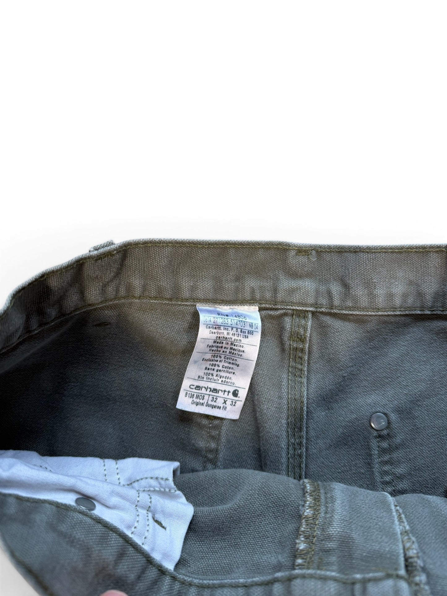 (32W) Vintage Carhartt Moss Green Double Knees