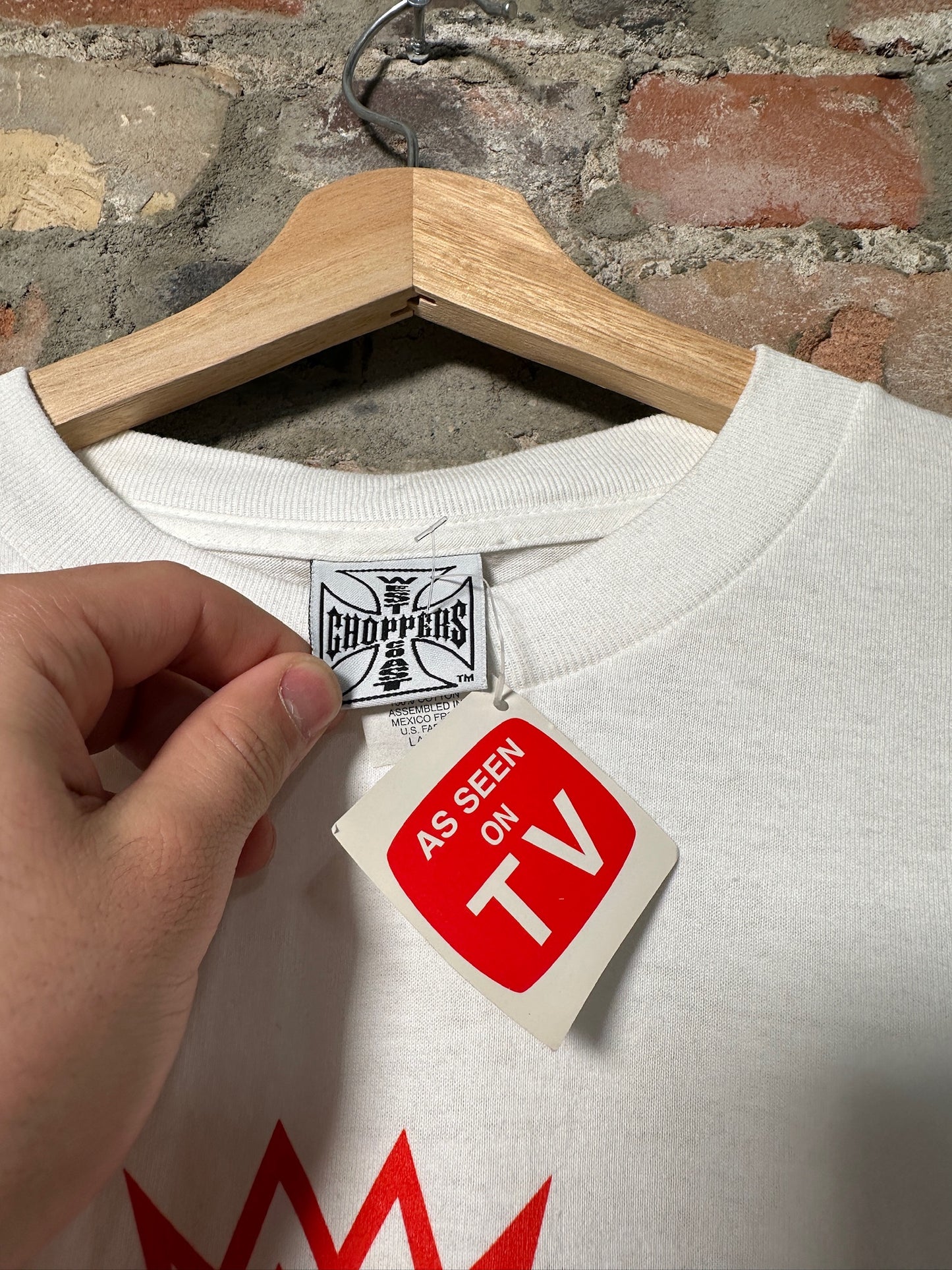 90s West Coast Choppers Flames White Long Sleeve Sz L