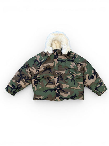 (L) Yeezy Season X PK-01 Camo Parka Jacket Faux Fur Hood
