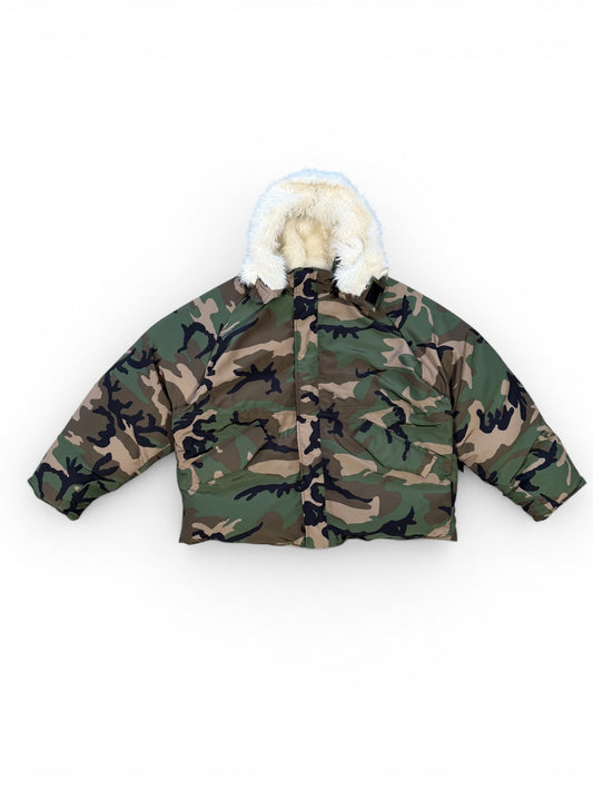 (L) Yeezy Season X PK-01 Camo Parka Jacket Faux Fur Hood