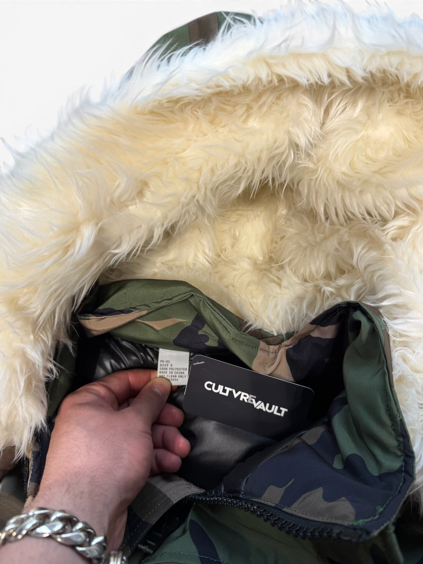 (L) Yeezy Season X PK-01 Camo Parka Jacket Faux Fur Hood