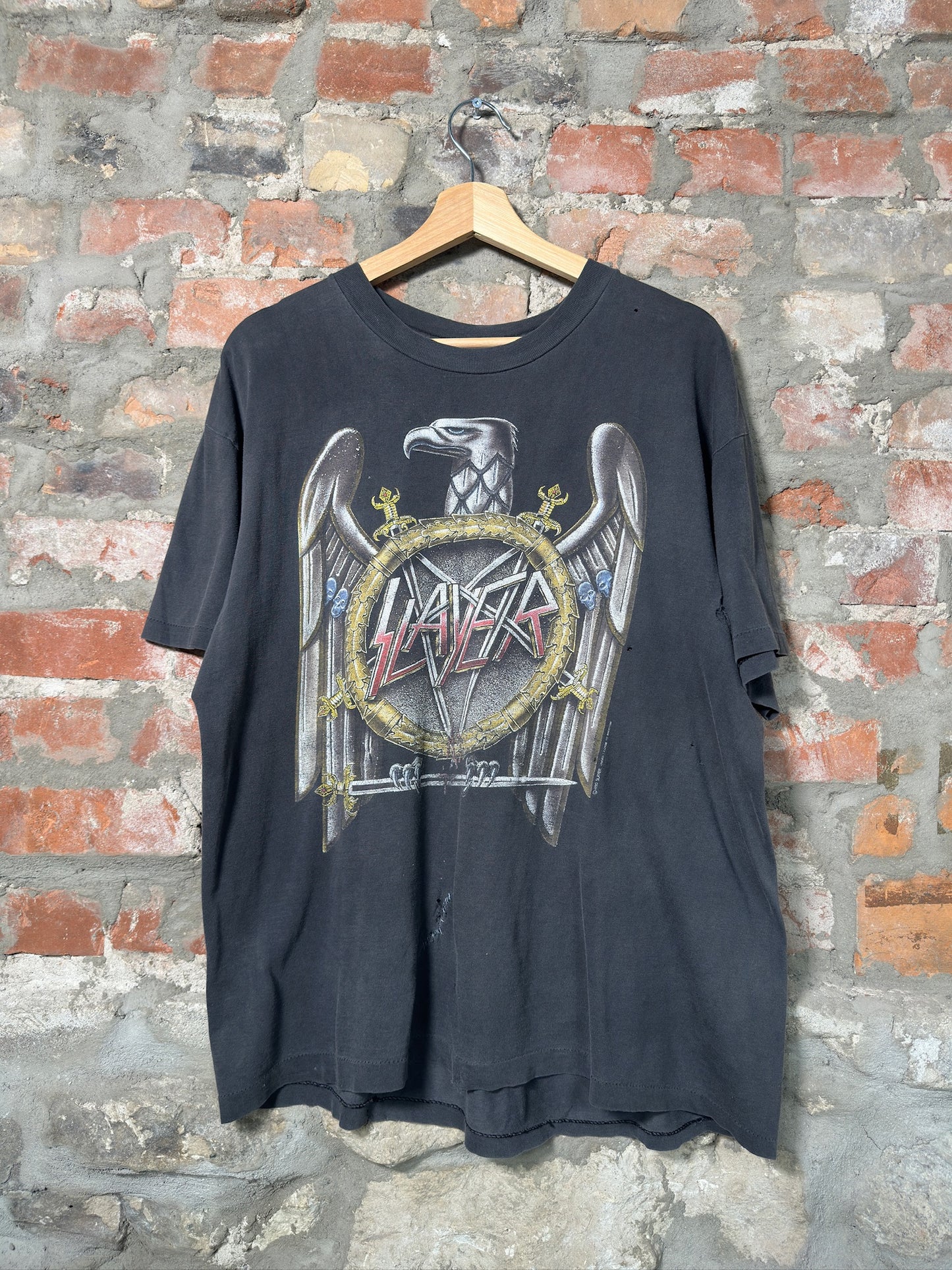 91" Slayer Touring In The Abyss Thrashed T-Shirt Sz XL