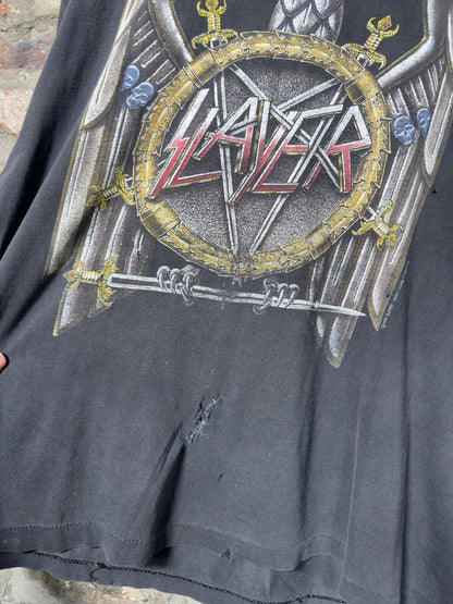 91" Slayer Touring In The Abyss Thrashed T-Shirt Sz XL
