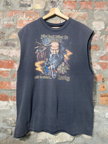 90s Harley Davidson 3D Emblem Wizard Chopper Sz XXL